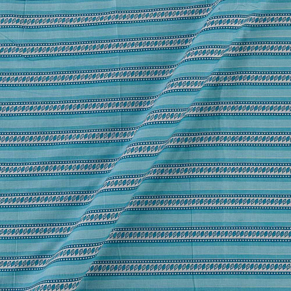 Soft Cotton Aqua Colour Geometric Print Fabric Online 9934FR4