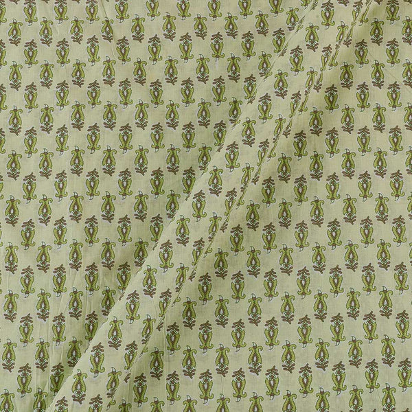 Soft Cotton Pistachio Colour Floral Print Fabric Online 9934GQ4