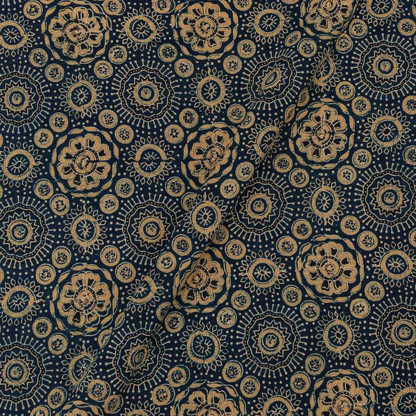 Ajarakh Cotton Dark Blue Colour Natural Dye 43 Inches Width Fabric freeshipping - SourceItRight