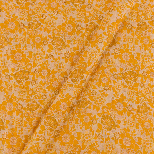 Cotton Mul Minion Yellow Colour Floral Print Fabric 9945AY