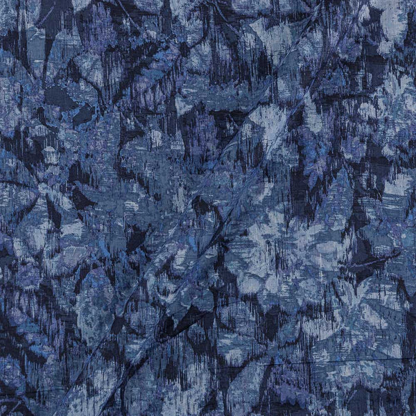 Cotton Mul Indigo Blue Colour Brush Effect Fabric Online 9945BP