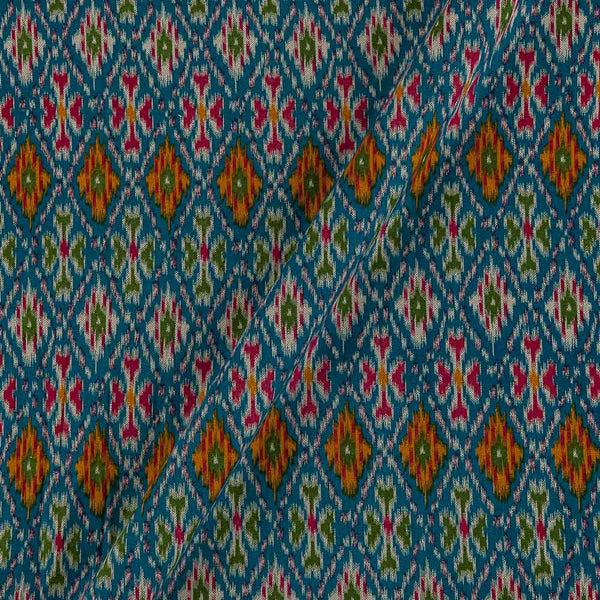 Buy Cotton Flex Steel Blue Colour Ethnic Geometric Print Fabric Online 9949B