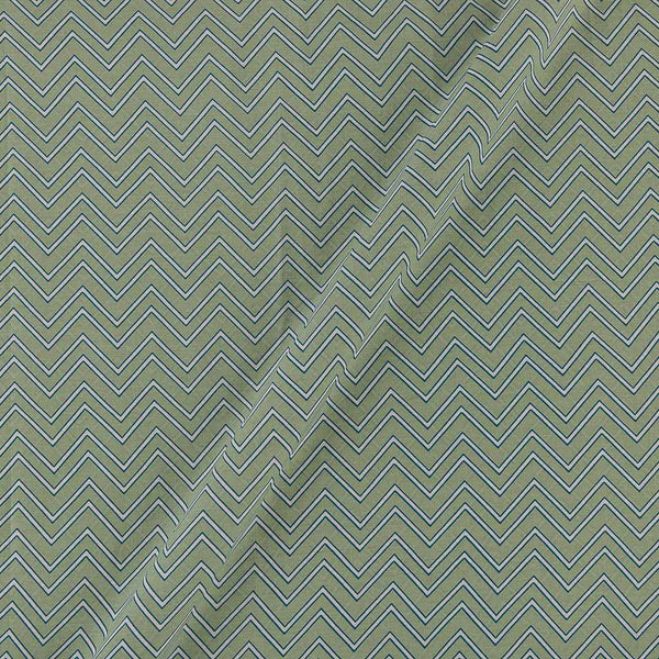 Cotton Mint Colour Chevron Print Fabric freeshipping - SourceItRight