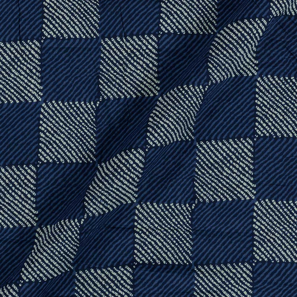 Cotton Indigo Colour 43 Inches Width Geometric Print Fabric freeshipping - SourceItRight