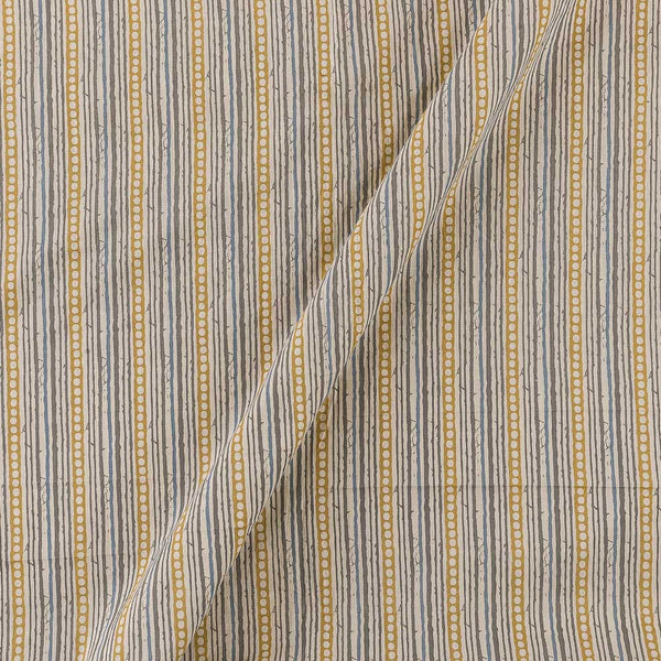 Soft Cotton Off White Colour Stripes Print Fabric Online 9958EX1