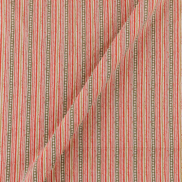 Soft Cotton Off White Colour Stripes Print Fabric Online 9958EX2 