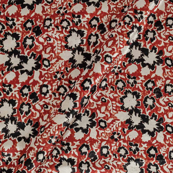 Gaji Dabu Floral Jaal Print Brick Colour 45 inches Width Fabric freeshipping - SourceItRight