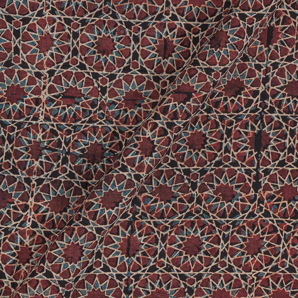 Ajarakh Cotton Black Colour Natural Dye Block Print Fabric freeshipping - SourceItRight