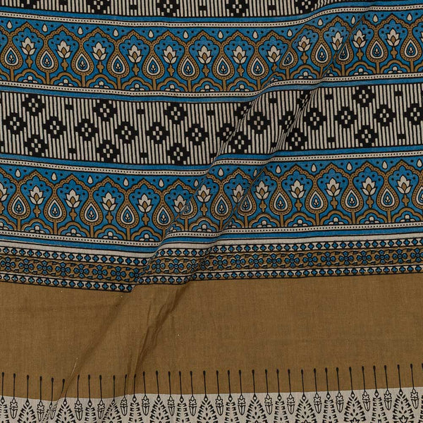Ajarakh Cotton Off White Colour 43 Inches Width Natural Dye Print Fabric freeshipping - SourceItRight
