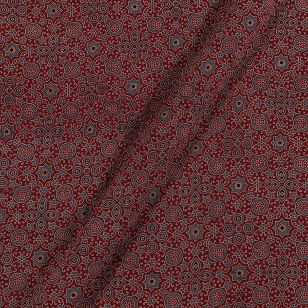 Ajrakh Cotton Maroon Colour Natural Dye 43 Inches Width Block Print Fabric freeshipping - SourceItRight