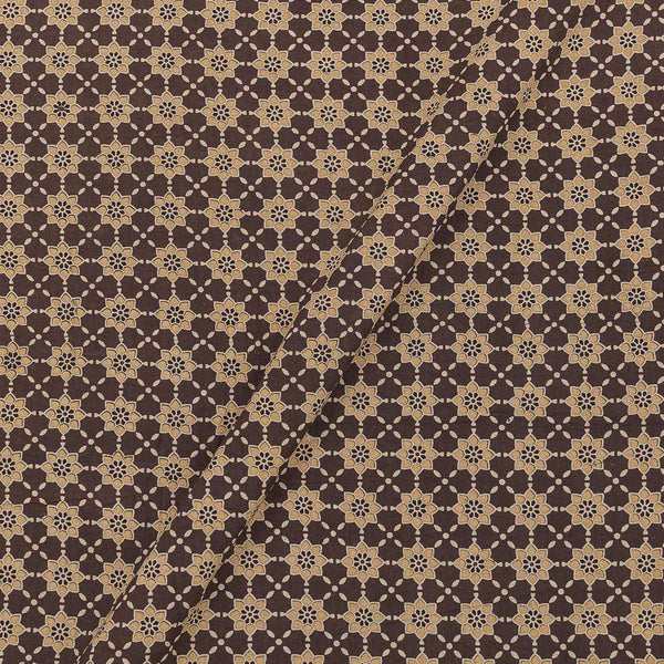 Ajarakh Cotton Dark Cedar Colour Natural Dye 43 Inches Width Geometric Block Print Fabric freeshipping - SourceItRight