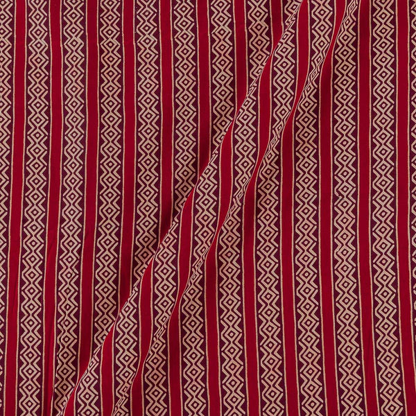 Buy Ajrakh Theme Plum Colour Geometric Print Cotton Fabric Online 9970EU