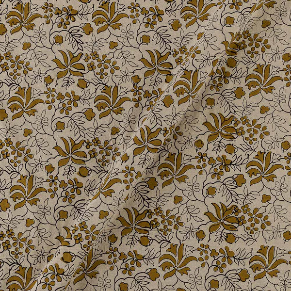 Buy Cotton Bagru Off White Colour Floral Jaal Hand Block Print Fabric Online 9970FY