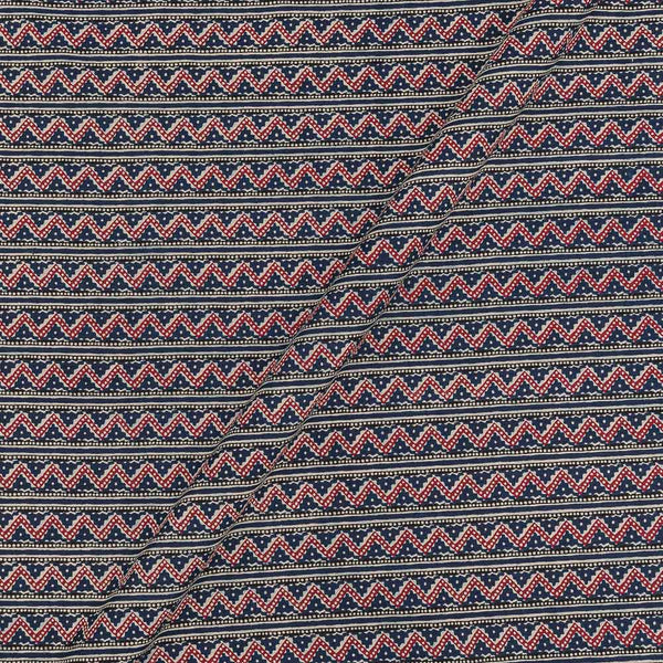 Cotton Navy Blue Colour Chevron Print 41 Inches Width Fabric freeshipping - SourceItRight