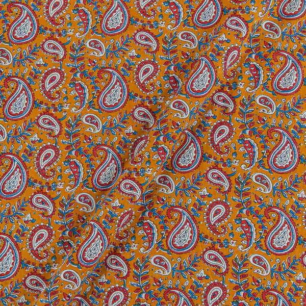 Buy Cotton Mustard Colour Paisley Jaal Print Fabric Online 9978AX