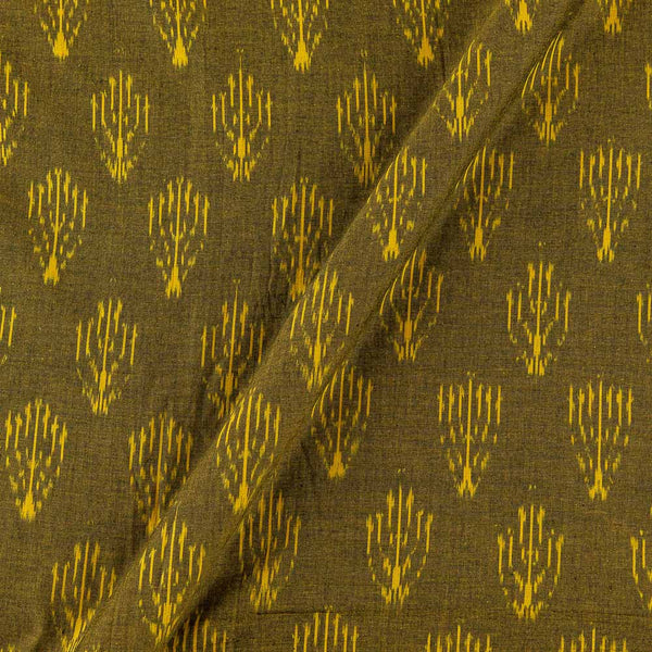 Cotton Mehendi Green X Yellow Cross Tone Azo Free Ikat Washed Fabric Online 9979AS 