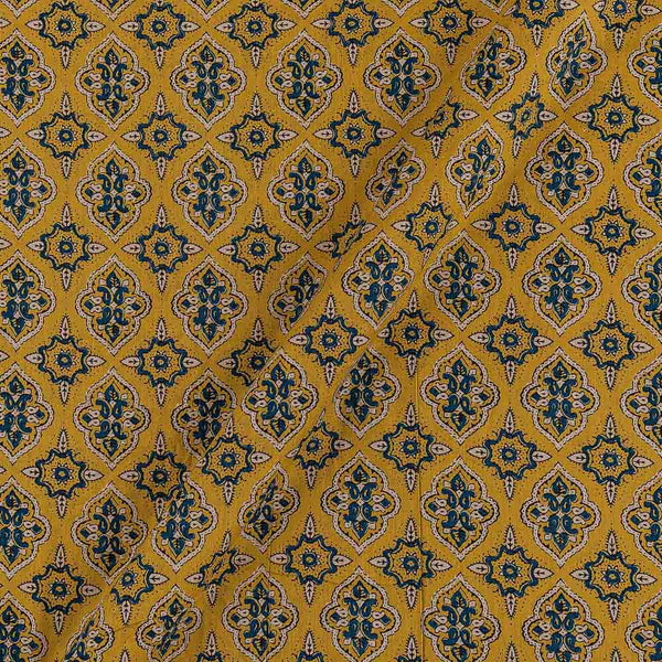 Buy Soft Cotton Mustard Green Colour Mughal Print Fabric Online 9980AJ