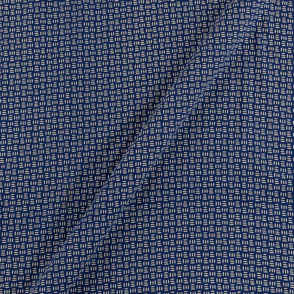 Buy Kantha Theme Blue Colour Geometric Print Cotton Fabric Online 9980AT