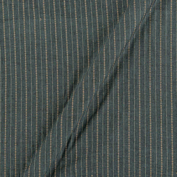 Cotton Jacquard Stripes Blue Spruce Colour Washed Fabric Online 9984CY