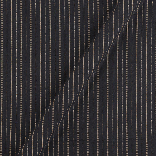 Cotton Jacquard Stripes Black Colour Washed Fabric Online 9984DH