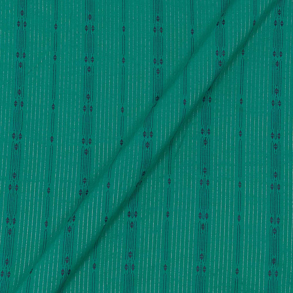 Cotton Mint Colour Silver Lurex Type Jacquard Panel Stripes Fabric freeshipping - SourceItRight