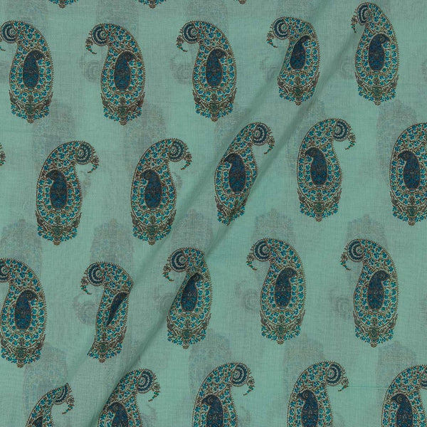Mul Type Cotton Mint Colour 43 inches Width Paisley Print Fabric freeshipping - SourceItRight