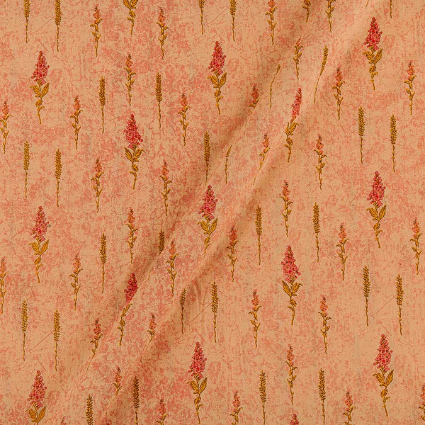 Buy Cotton Peach Orange Colour Leaves Print Fabric 9992AK Online