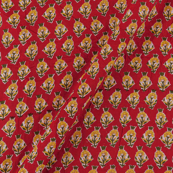 Buy Cotton Red Colour Floral Print Fabric Online 9992CD