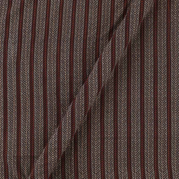 Cotton Carbon Colour Stripes Hand Block Bagh Print Fabric Online 9994FC