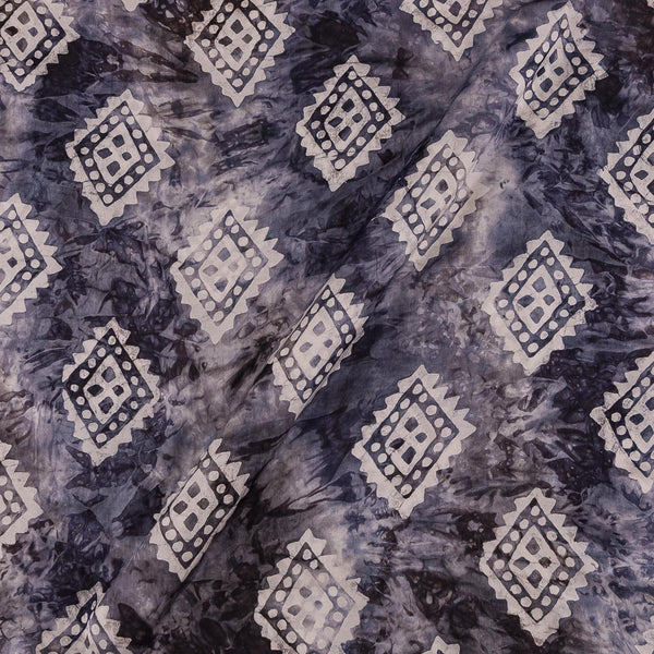 Modal Satin Carbon Colour 45 Inches Width Batik Pattern Fabric
