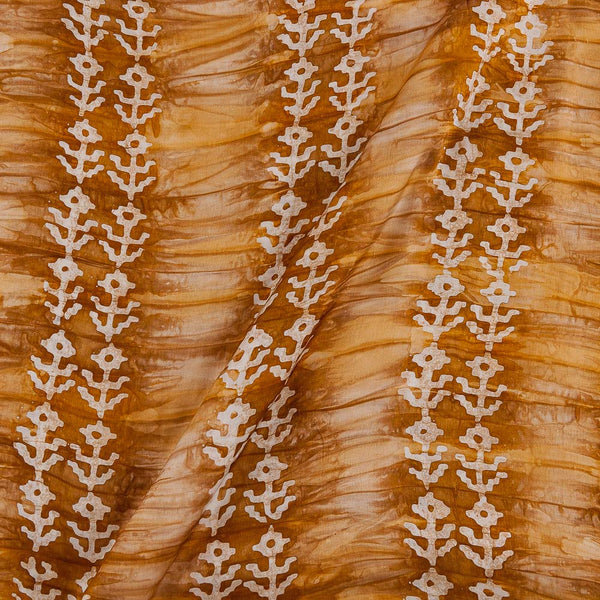 Buy Modal Satin Feel Mustard Yellow Colour Batik Pattern Fabric Online 9995F