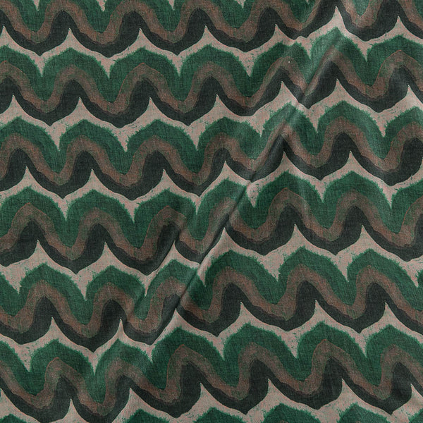 Buy Modal Satin Green Colour Chevron Print Fabric Online 9995J