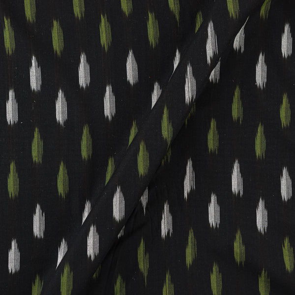 Cotton Ikat Black Colour  Handloom Washed Fabric Online D9150B2