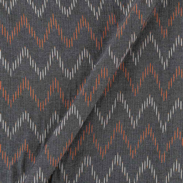 Cotton Ikat Grey X Black Cross Tone Washed Fabric Online D9150L16