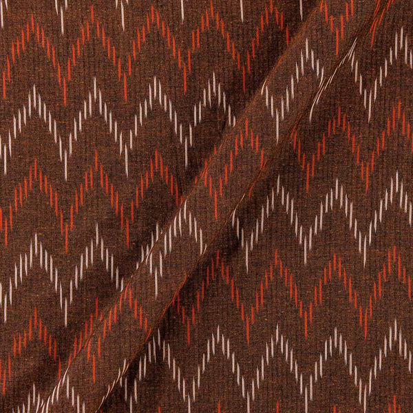 Cotton Ikat Brown Colour Washed Fabric Online D9150L1
