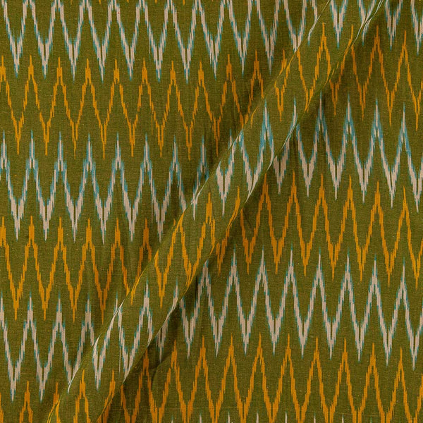Cotton Ikat Green X Yellow Cross Tone Washed Fabric Online D9150N9