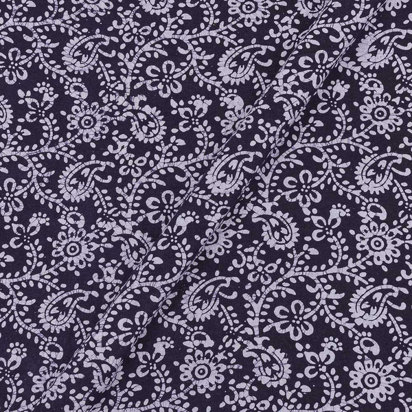 Cotton Single Kaam Kutchhi Wax Batik Print Blue Berry Colour Paisley Jaal Pattern 43 Inches Width Fabric freeshipping - SourceItRight