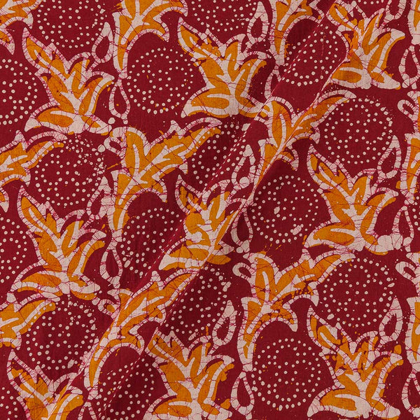 Cotton Double Kaam Kutchhi Wax Batik Print Red Colour Leaves Pattern 43 Inches Width Fabric freeshipping - SourceItRight