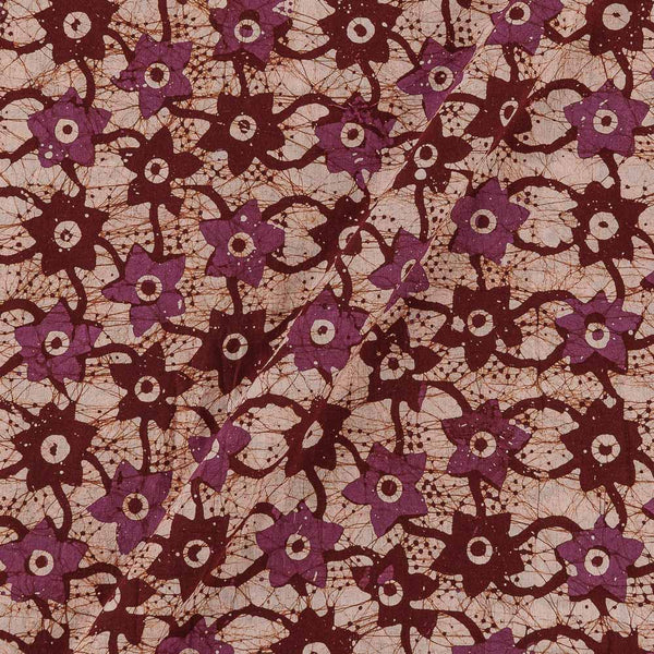 Cotton Double Kaam Kutchhi Wax Batik Print Dark Maroon Lavender Colour Floral Pattern 43 Inches Width Fabric freeshipping - SourceItRight