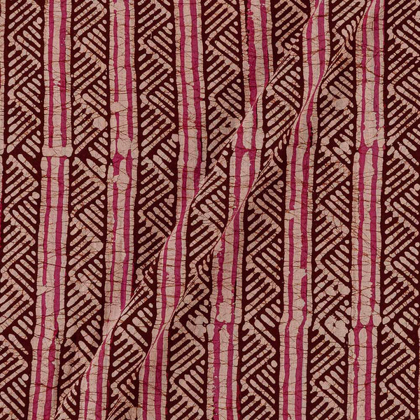 Cotton Double Kaam Kutchhi Wax Batik Print Maroon Pink Colour Stripes Pattern 43 Inches Width Fabric freeshipping - SourceItRight