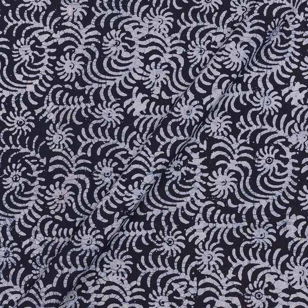 Cotton Single Kaam Kutchhi Wax Batik Print Dark Blue Colour 45 Inches Width Floral Jaal Pattern Fabric freeshipping - SourceItRight