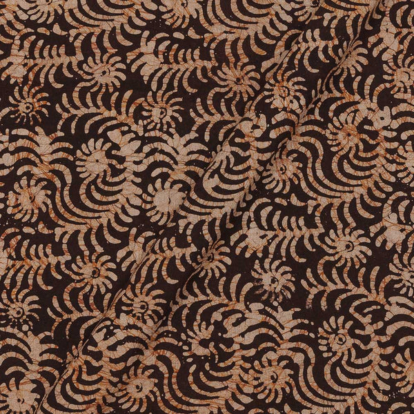 Cotton Single Kaam Kutchhi Wax Batik Print Brown Colour 45 Inches Width Floral Jaal Pattern Fabric freeshipping - SourceItRight