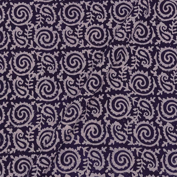 Cotton Single Kaam Kutchhi Wax Batik Print Blue Berry Colour 43 Inches Width Paisley Print Fabric freeshipping - SourceItRight