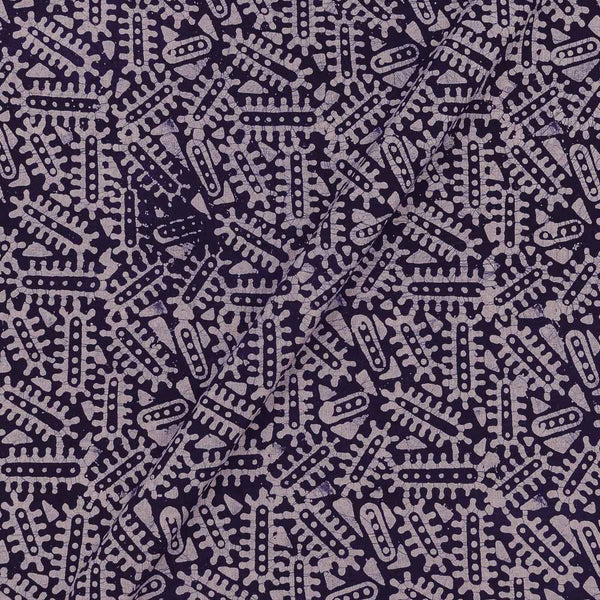 Cotton Single Kaam Kutchhi Wax Batik Print Blue Berry Colour Geometric Print Fabric freeshipping - SourceItRight