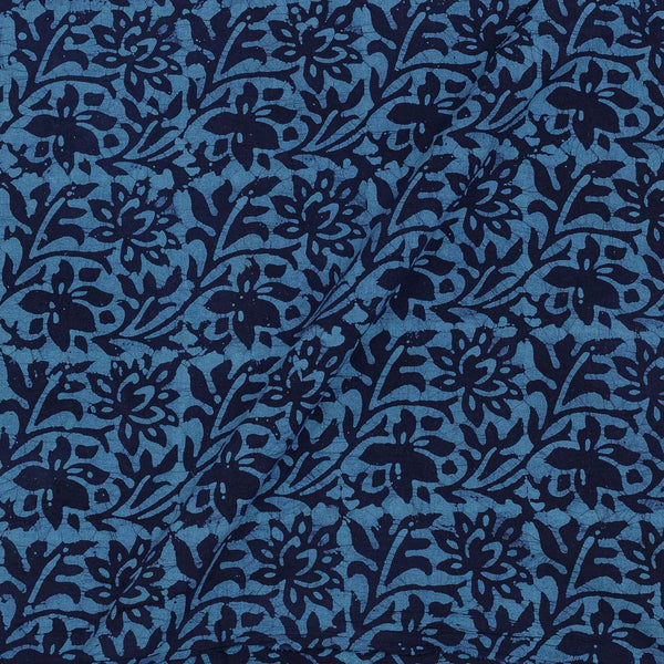 Cotton Single Kaam Kutchhi Wax Batik Print Indigo Blue Colour 45 Inches Width Floral Jaal Pattern Fabric freeshipping - SourceItRight