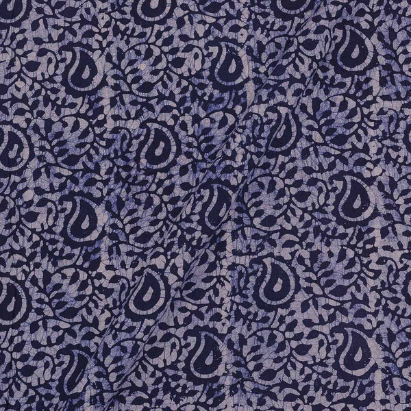 Cotton Single Kaam Kutchhi Wax Batik Print Blueberry Colour 45 Inches Width Paisley Jaal Pattern Fabric freeshipping - SourceItRight