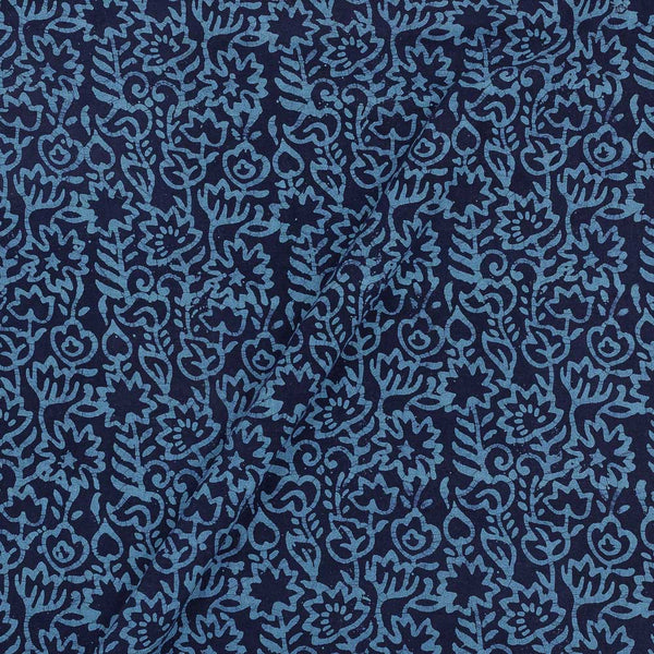 Cotton Single Kaam Kutchhi Wax Batik Print Indigo Blue Colour 45 Inches Width Floral Jaal Pattern Fabric freeshipping - SourceItRight