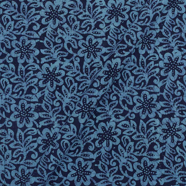 Cotton Single Kaam Kutchhi Wax Batik Print Indigo Blue Colour Floral Jaal Pattern 45 Inches Width Fabric freeshipping - SourceItRight