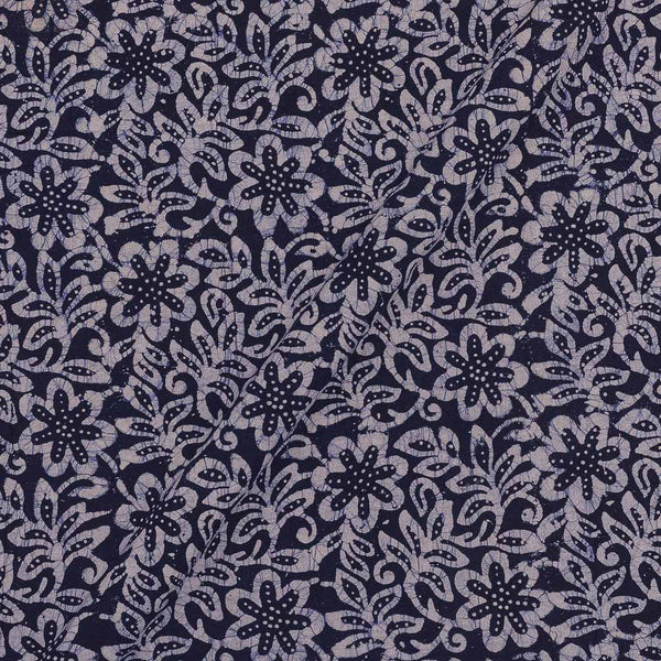 Cotton Single Kaam Kutchhi Wax Batik Print Blueberry Colour Floral Jaal Pattern 45 Inches Width Fabric freeshipping - SourceItRight
