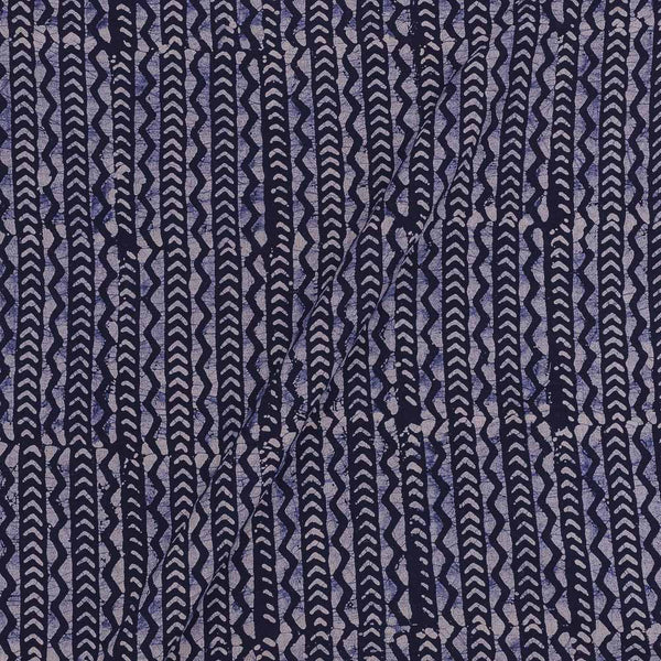 Cotton Single Kaam Kutchhi Wax Batik Print Indigo Blue Colour All Over Border Pattern 45 Inches Width Fabric freeshipping - SourceItRight